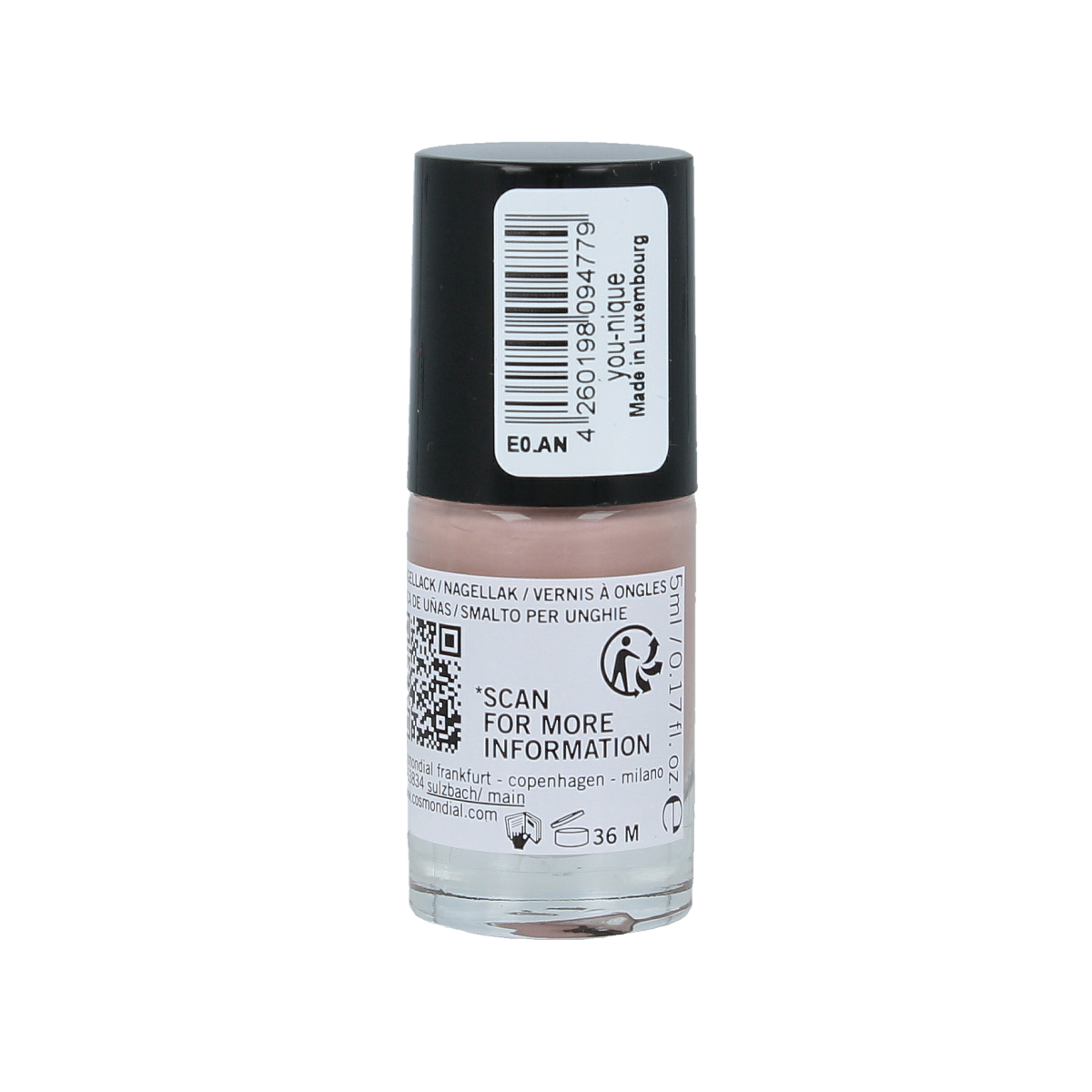 Benecos Natural Beauty vegan nail polish in shade You-nique, 5ml, plant-based, 20-free, make-up product with vibrant color.