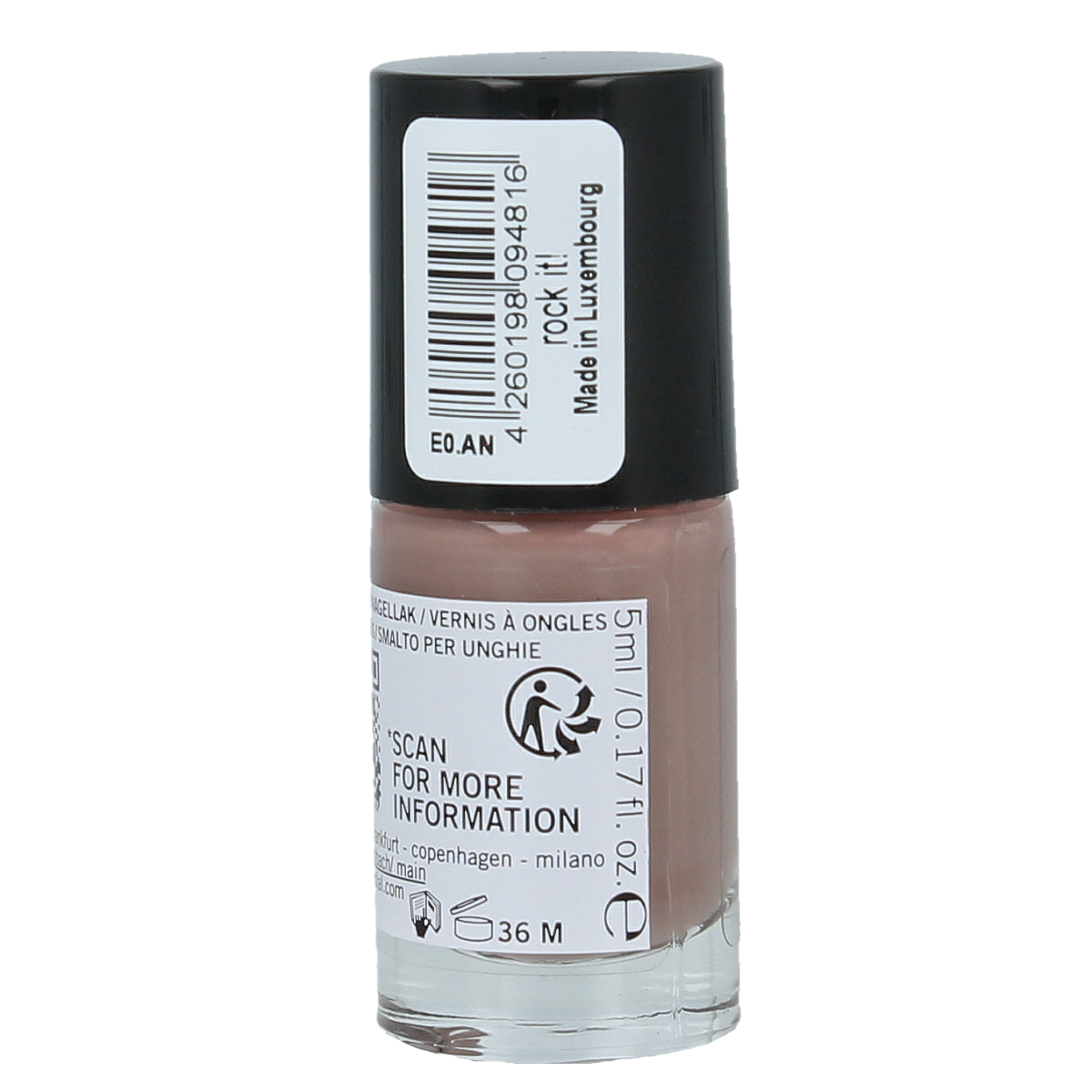 Benecos Natural Beauty vegan nail polish in rock it! 20-free plant-based formula, 5ml bottle, vibrant nail color for natural beauty.