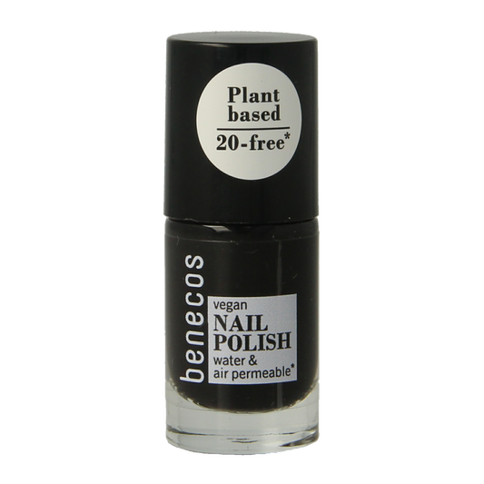 Benecos Natural Beauty vegan licorice nail polish in 20-free plant-based formula, 5ml bottle, smooth glossy finish.