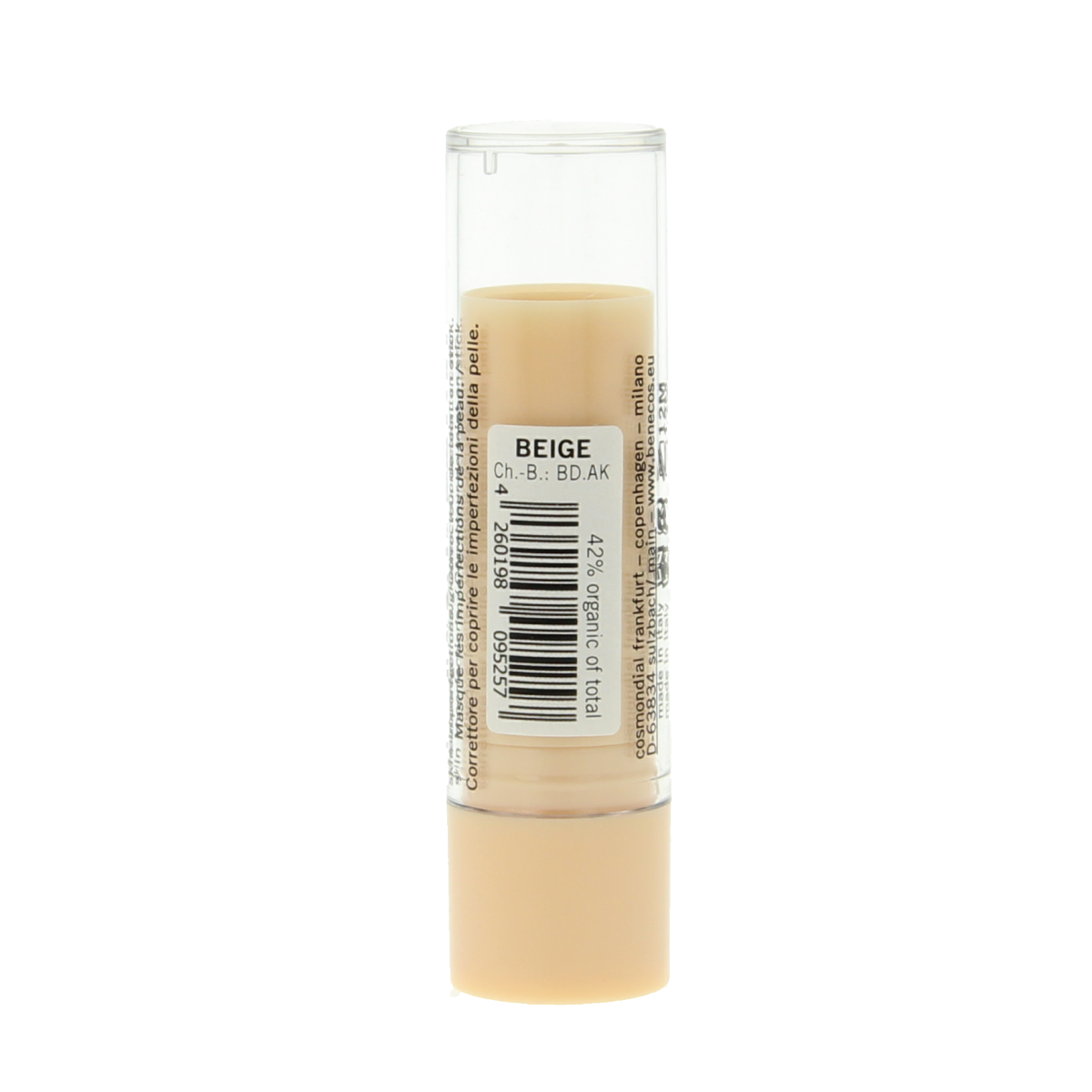 Benecos Natural Beauty coverstick beige 1.00, a makeup stick for natural skin coverage, shown in the image.