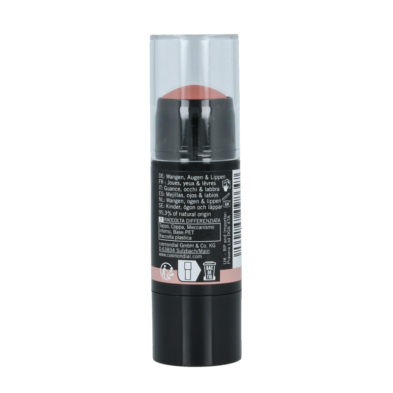 Benecos Natural Beauty Multi Stick in Be Rosey, a makeup stick with a natural pink shade, displayed on a neutral background.