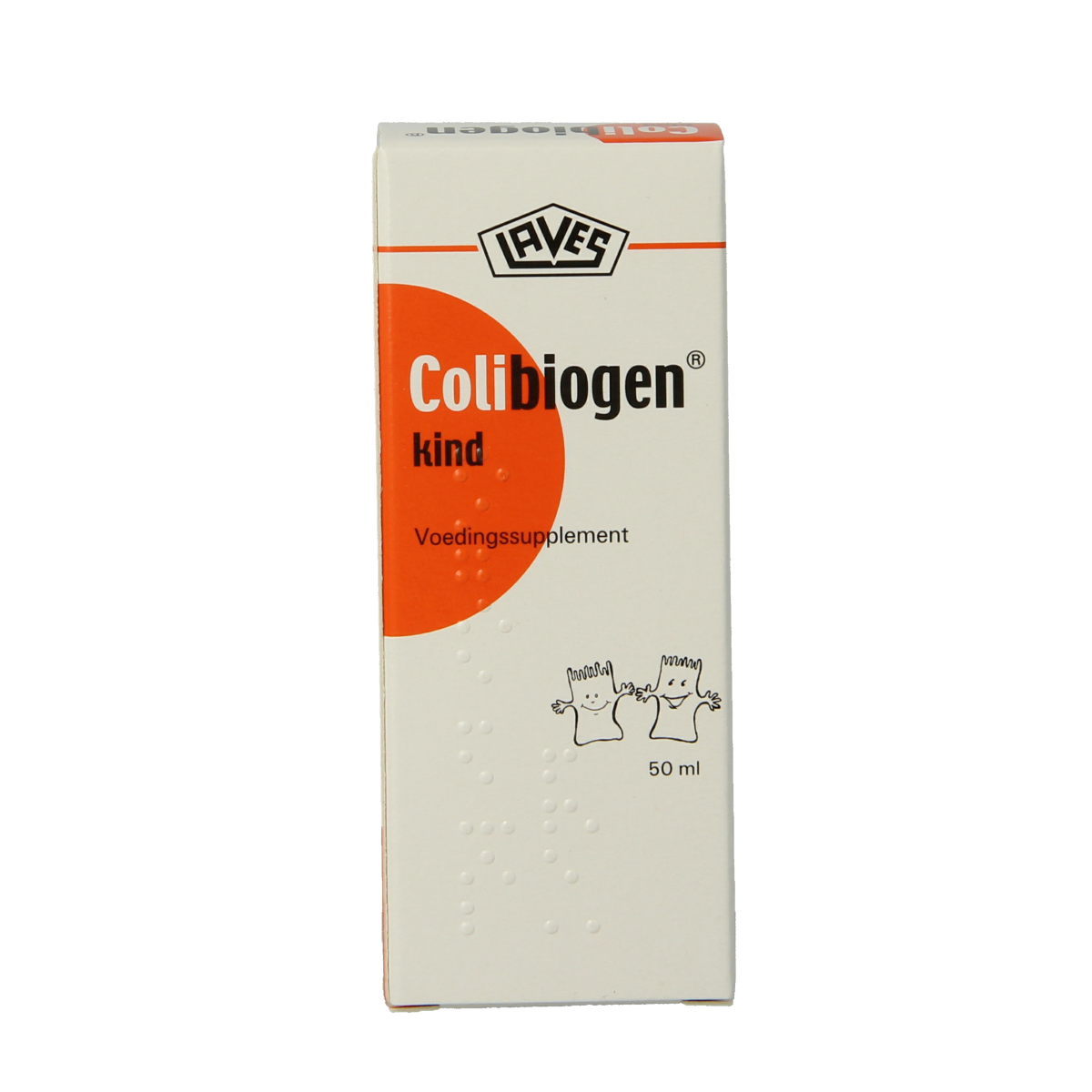 Laves Colibiogen Kind probiotic supplement in 50ml bottle, containing beneficial micro-organisms for children.