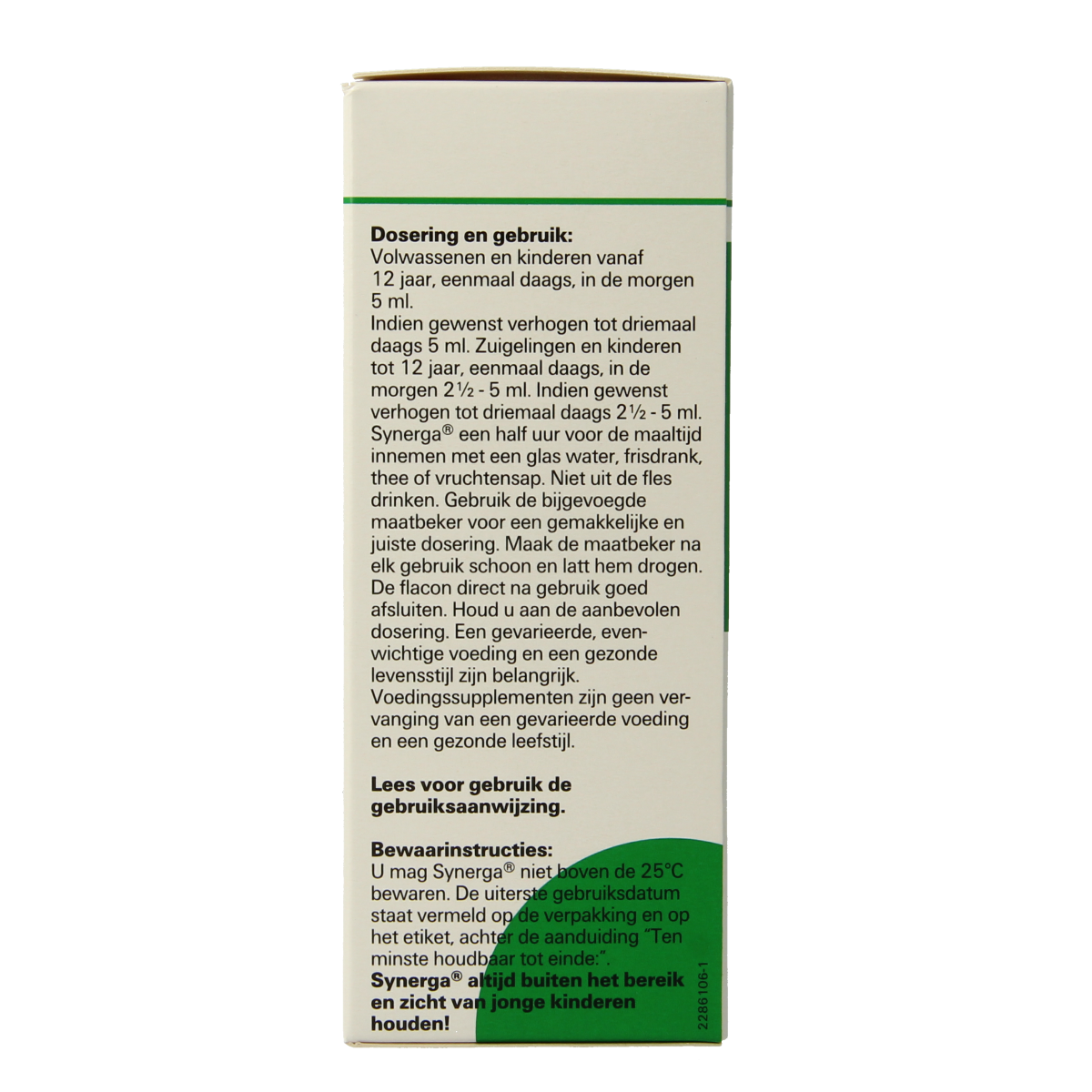 Laves Synerga 100ml micro-organismen supplement bottle with label and cap, designed for agricultural or environmental use.