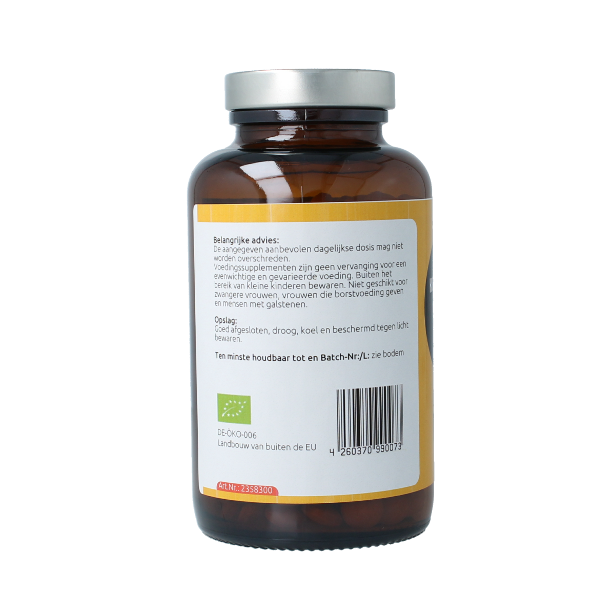 Hanoju Kurkumapoeder and piperine supplement in tablets, natural herbal preparation with turmeric and black pepper extract.