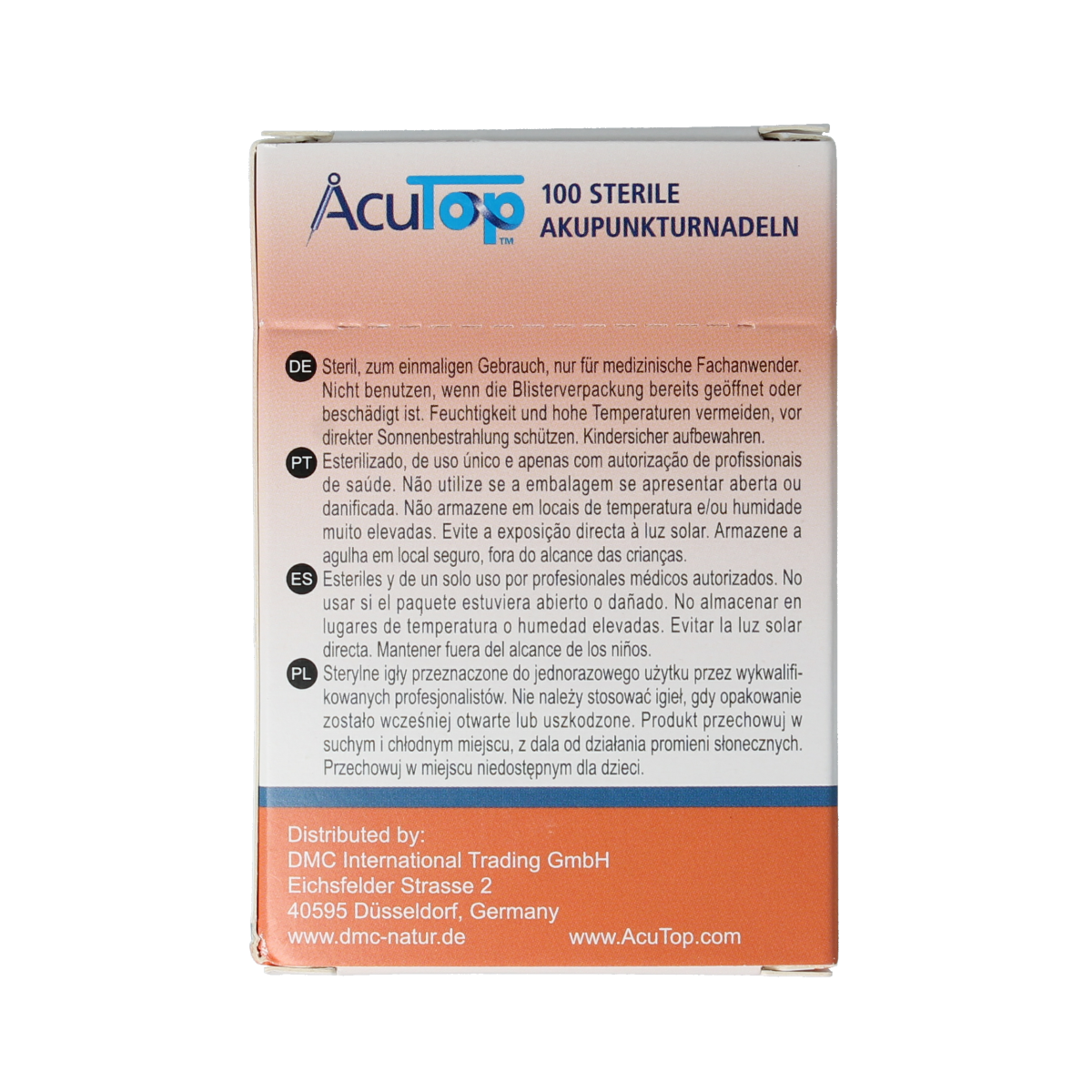 AcuTop KJ-T dry needle lancet 0.16 x 30mm, set of 100 for blood sampling or testing procedures.