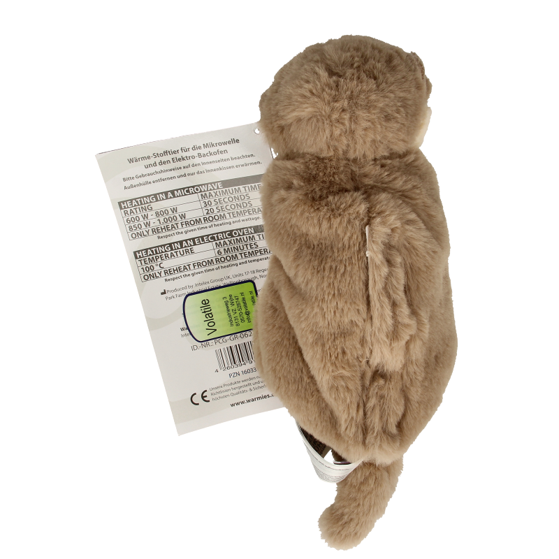 Warmies Mini Otter Kruiken in soft fabric, featuring plush otter design, perfect for cuddling and warmth.