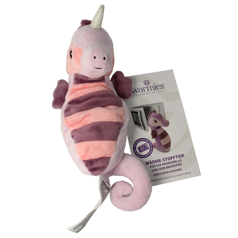 Warmies Mini zee eenhoorn plush toy, soft stuffed unicorn from Warmies, perfect for cuddling and play.