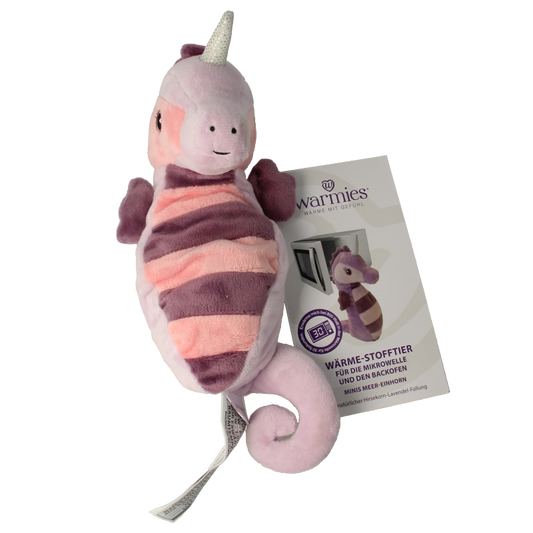 Warmies Mini zee eenhoorn plush toy, soft stuffed unicorn from Warmies, perfect for cuddling and play.