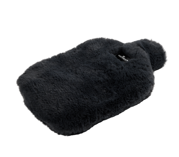 Warmies Warmtekussen kruik in zwart, soft fabric with a cozy appearance, designed for warm comfort and relaxation.