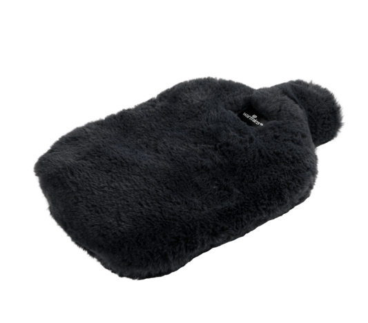 Warmies Warmtekussen kruik in zwart, soft fabric with a cozy appearance, designed for warm comfort and relaxation.