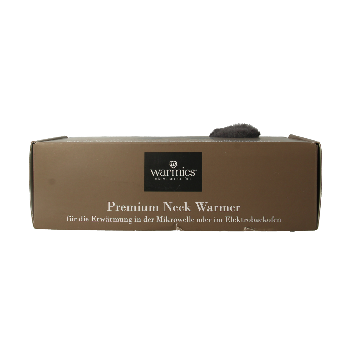 Warmies neck warmer kruik in zwart, soft fabric with cozy design, perfect for soothing warmth and comfort.