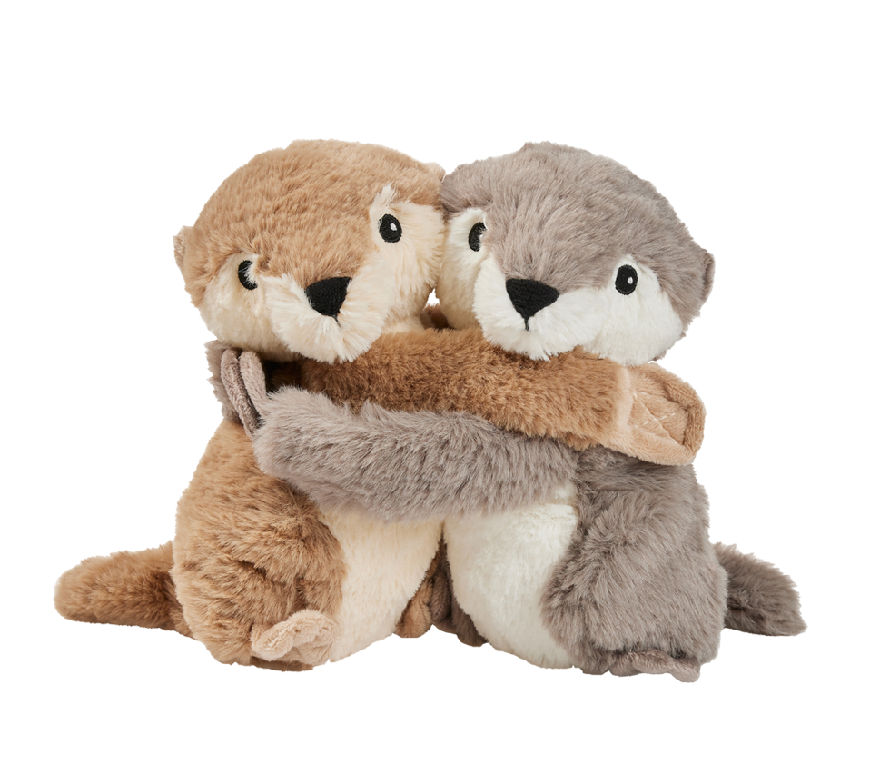 Warmies Knuffelvrienden otter soft plush cuddle toy, warmable cruck, brand Warmies, shown in cozy, detailed close-up image