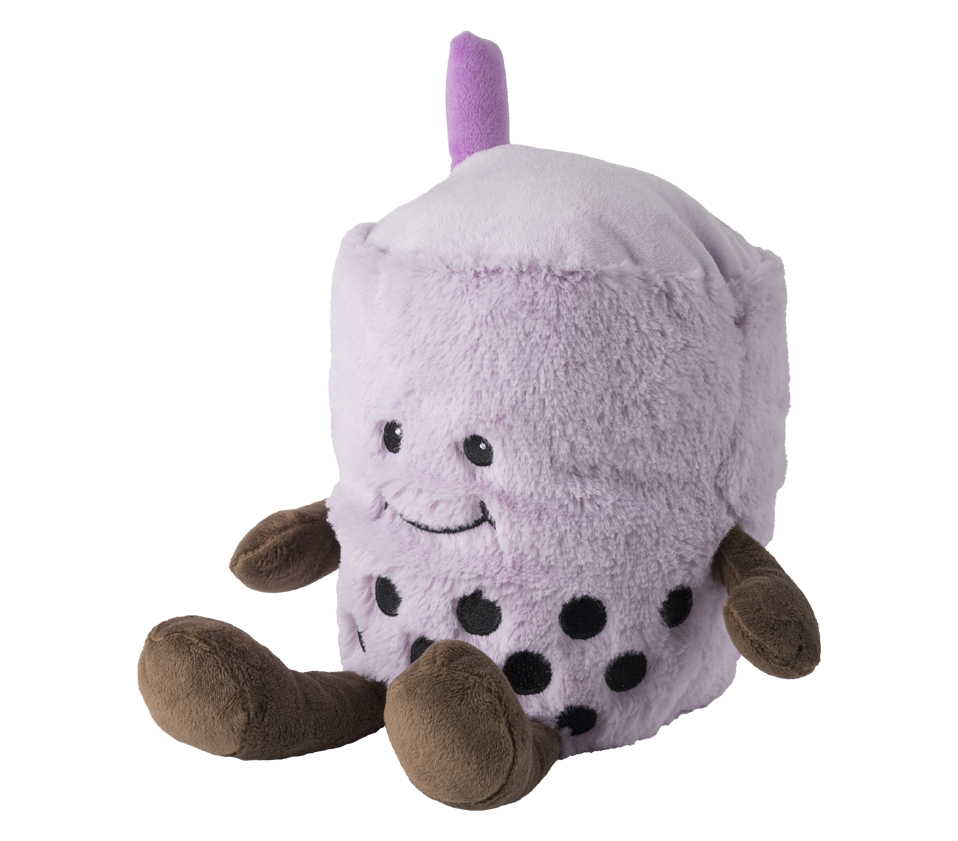 Warmies Bubble Tea Kruiken set featuring cozy, plush Warmies bubble tea-themed plush toys, ideal for comfort and decoration.