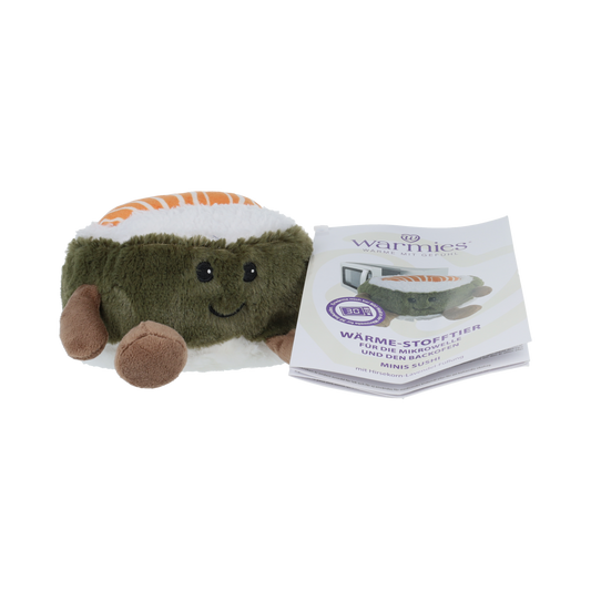 Warmies Warmteknuffel sushi plush toy, soft stuffed animal for comfort and warmth, featuring colorful sushi design.