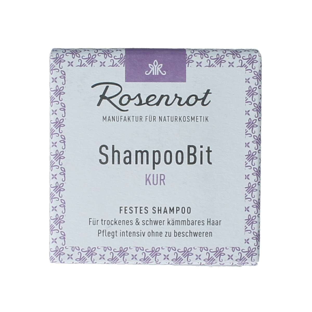 Rosenrot Solid Shampoo Bar for hair care, 55g, natural Haarverzorging product with green packaging and label.