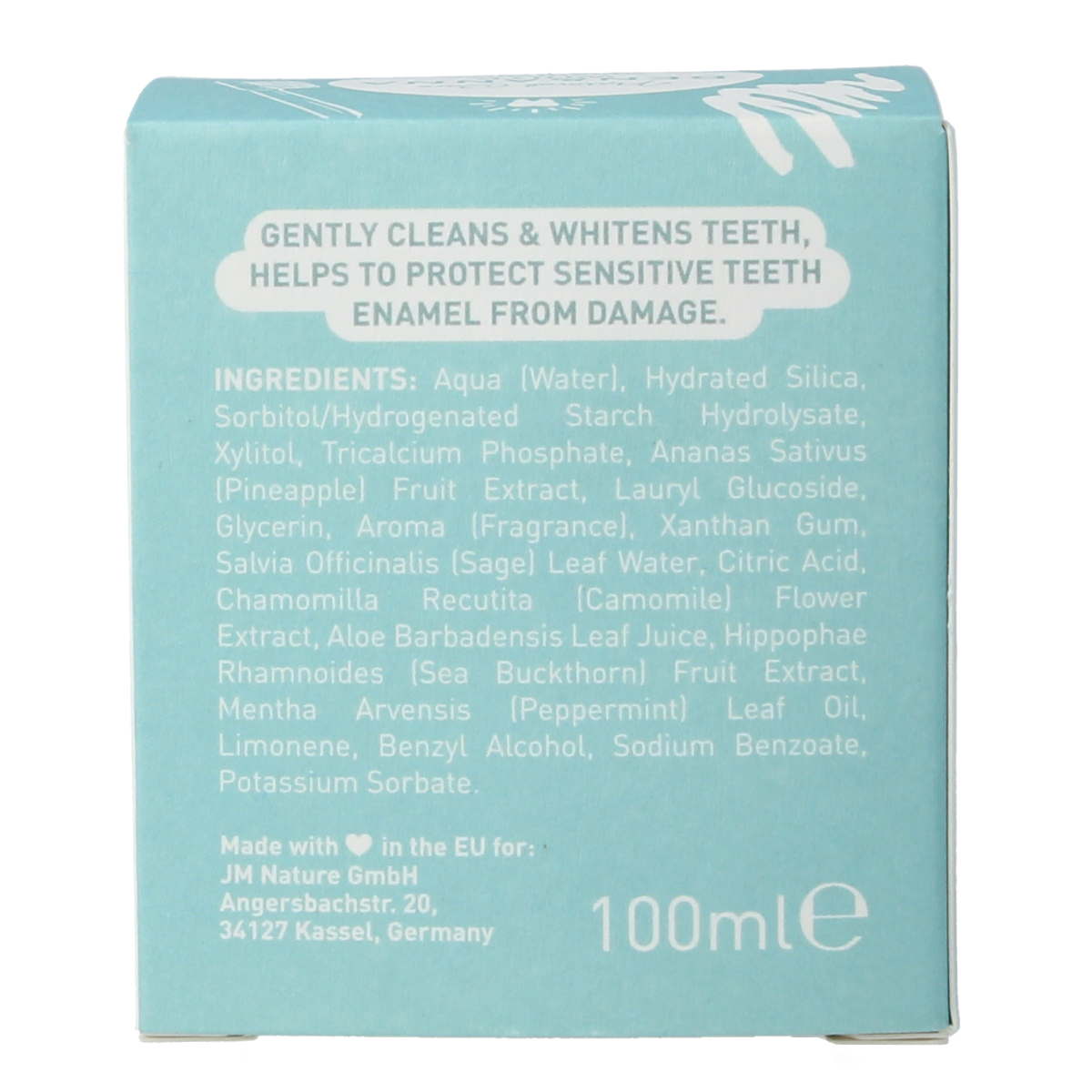 Ben & Anna whitening toothpaste 100ml tube, natural fluoride-free toothpaste for brightening teeth and freshening breath.