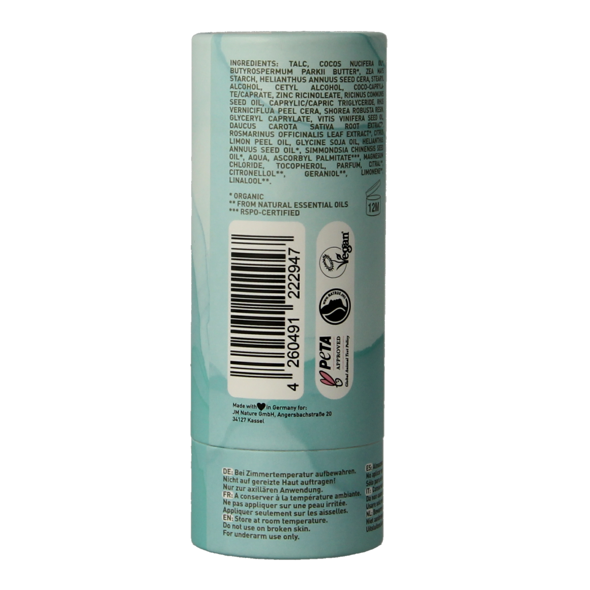 Ben & Anna Highland Breeze deodorant in a sensitive papertube, 40g, with a sleek design and natural ingredients.