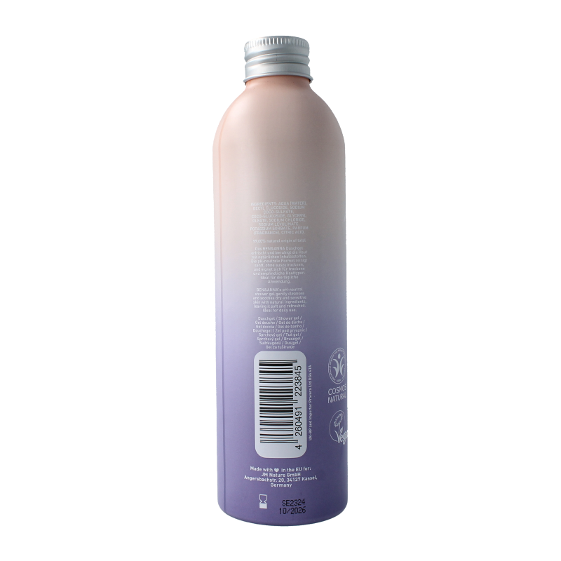 Ben & Anna Magnolia Breeze shower gel 250ml, natural bad en douche with floral scent, in clear bottle with label.