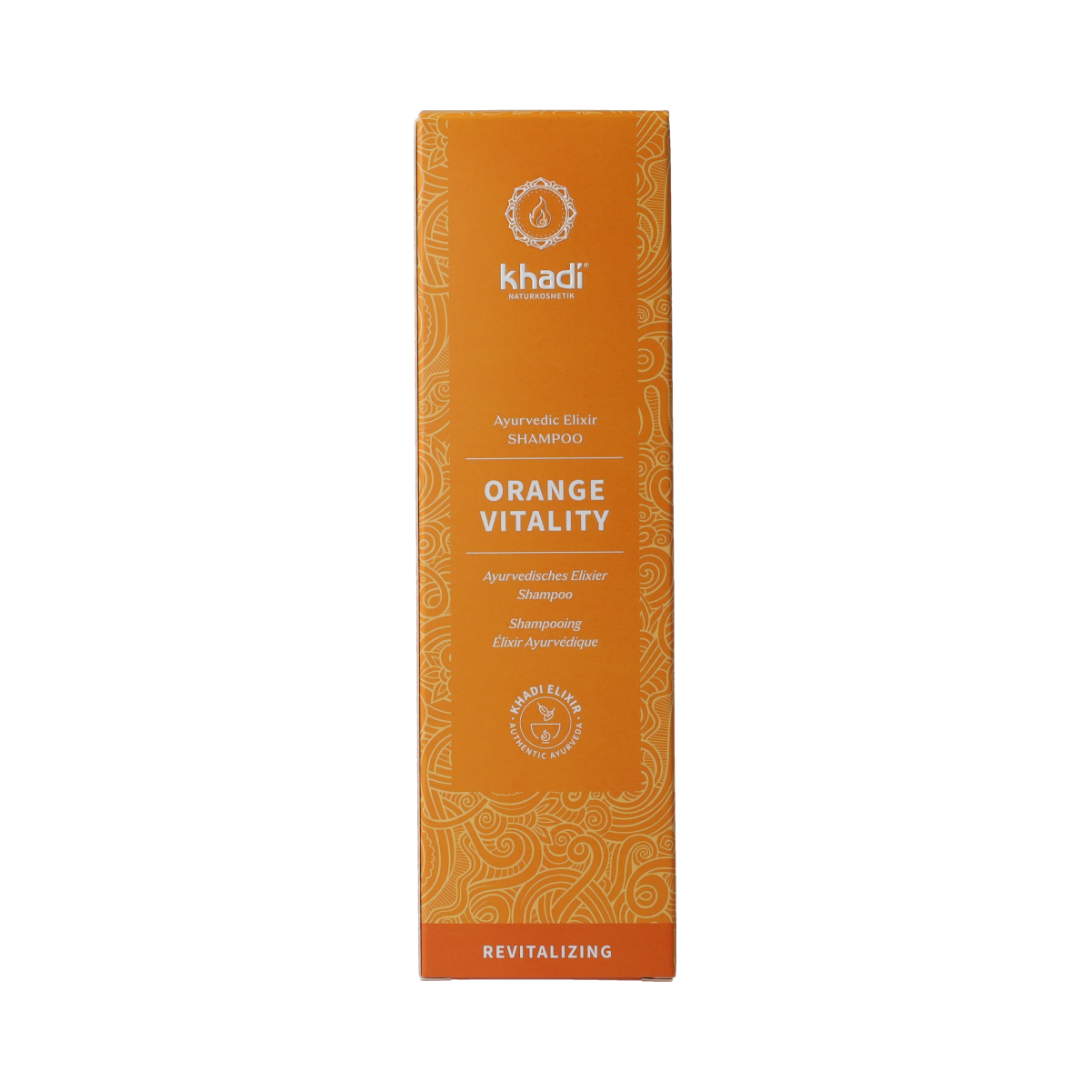 Khadi Shampoo Elixer Orange Vitality, 200 ml fles voor haarverzorging