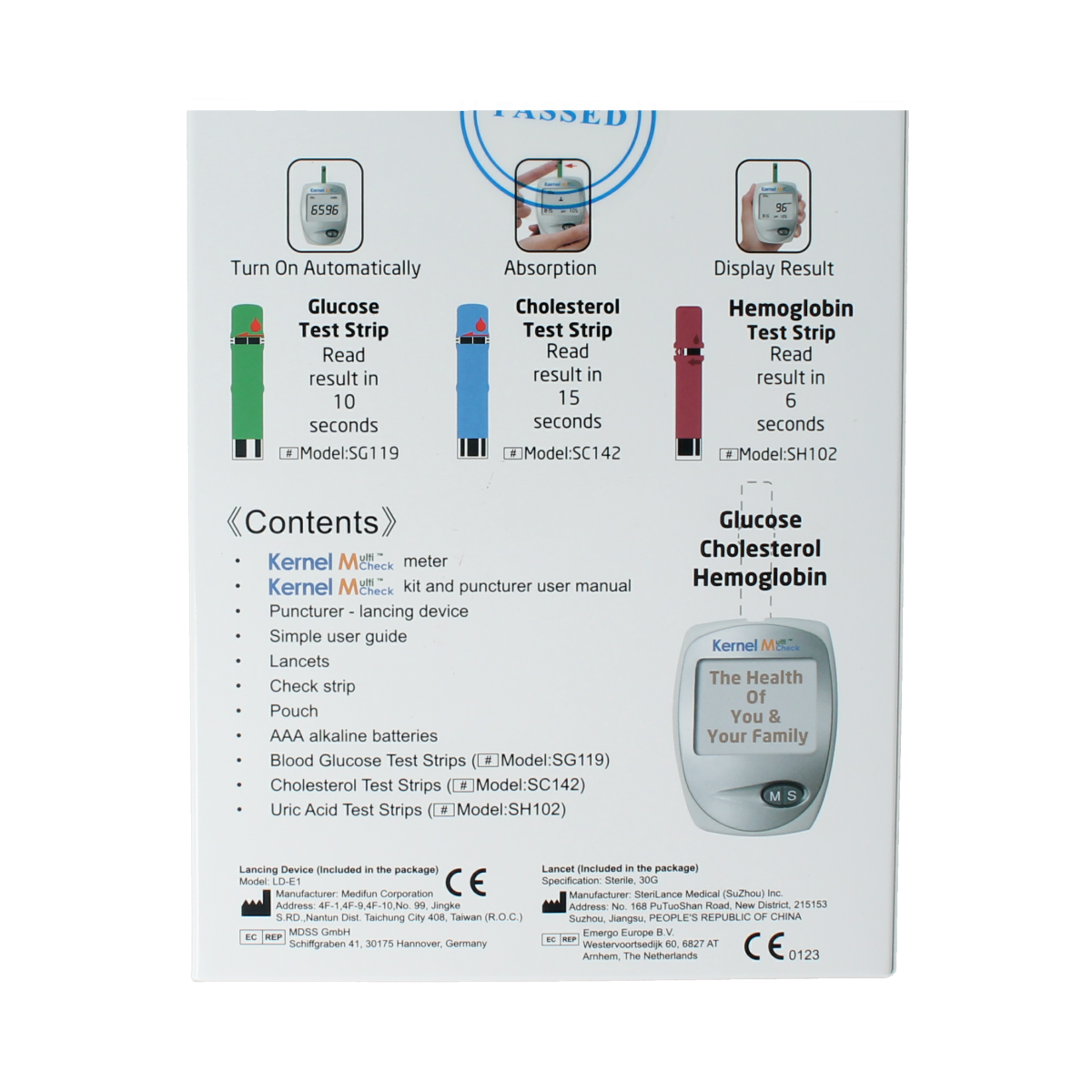 Testjezelf.nu Multicheck 2HB self-test kit with one test strip, used for health testing, shown in the image.