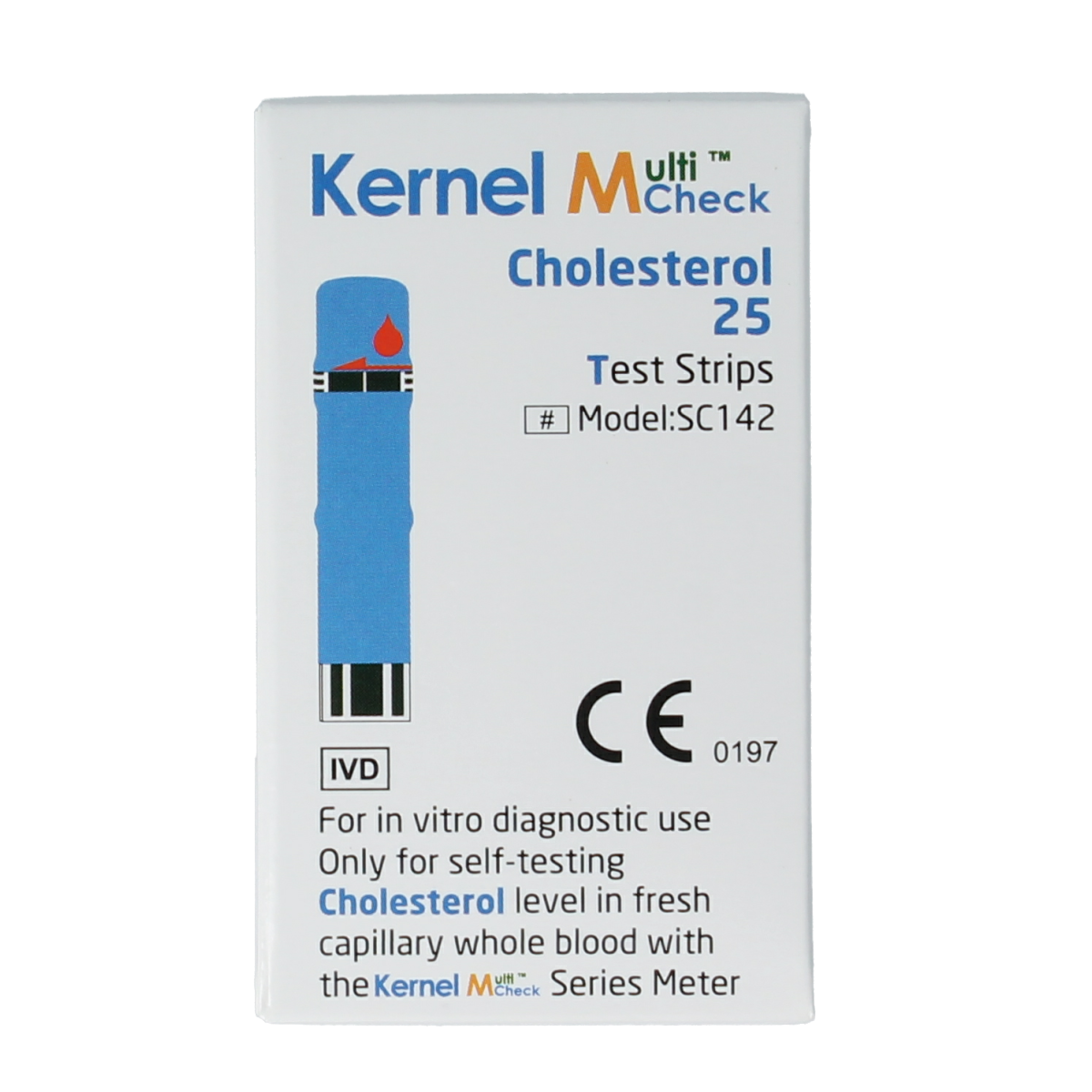Testjezelf.nu Multicheck cholesterol test strips, 25-pack, with strips for at-home cholesterol testing, shown in the image.