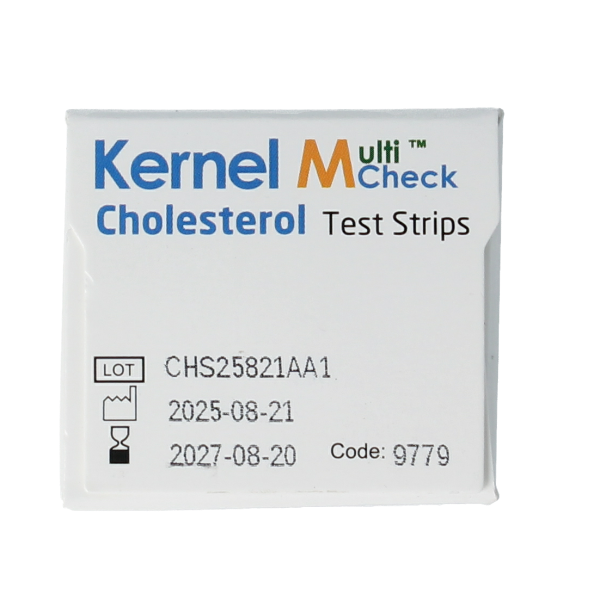 Testjezelf.nu Multicheck cholesterol test strips, 25-pack, for home blood cholesterol testing, shown in the image.