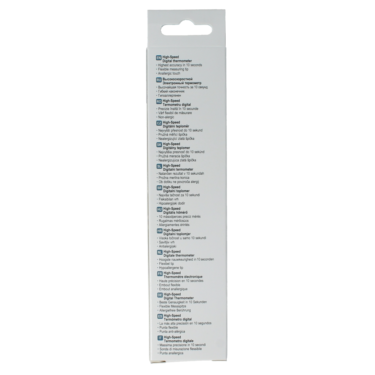 Microlife MT200 digital thermometer pen with flextip, showing a temperature reading on its display.