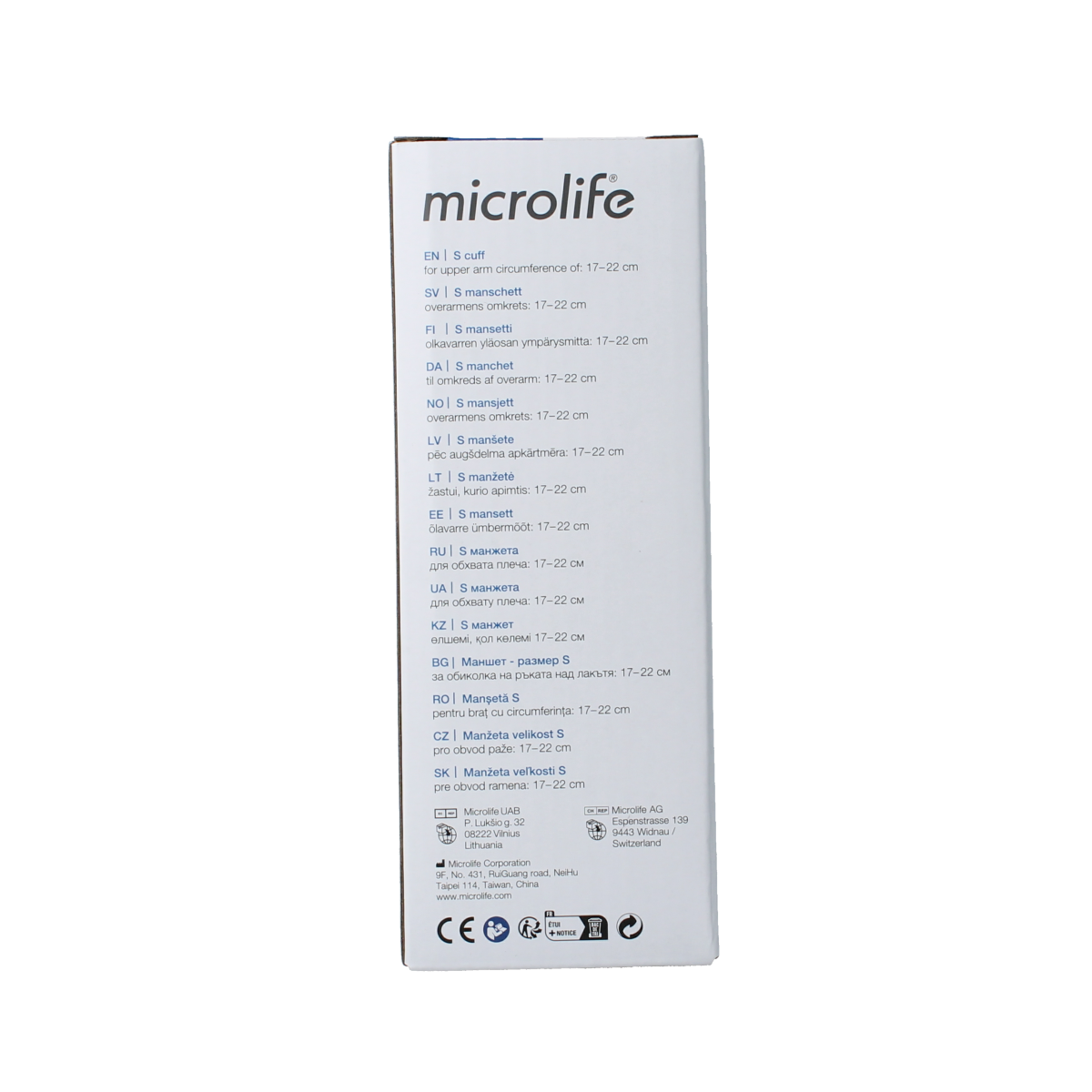 Microlife blood pressure cuff Manchet maat S 17-22 cm for blood pressure monitors, shown in the image.