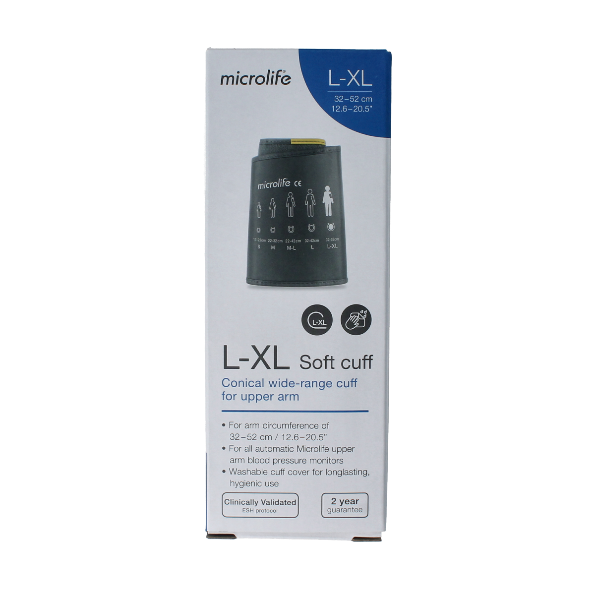 Microlife soft cuff manchet for blood pressure monitor, size L-XL, for use with Microlife blood pressure devices.