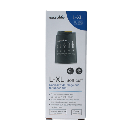 Microlife soft cuff manchet for blood pressure monitor, size L-XL, for use with Microlife blood pressure devices.
