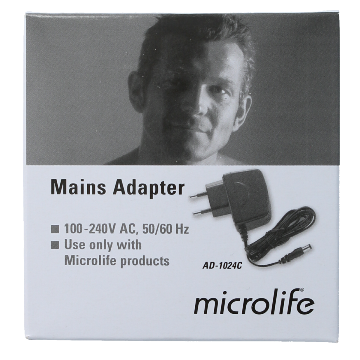 Microlife MIC Z977013-0 adapter AD-1024C for medical instruments, shown in a close-up image.