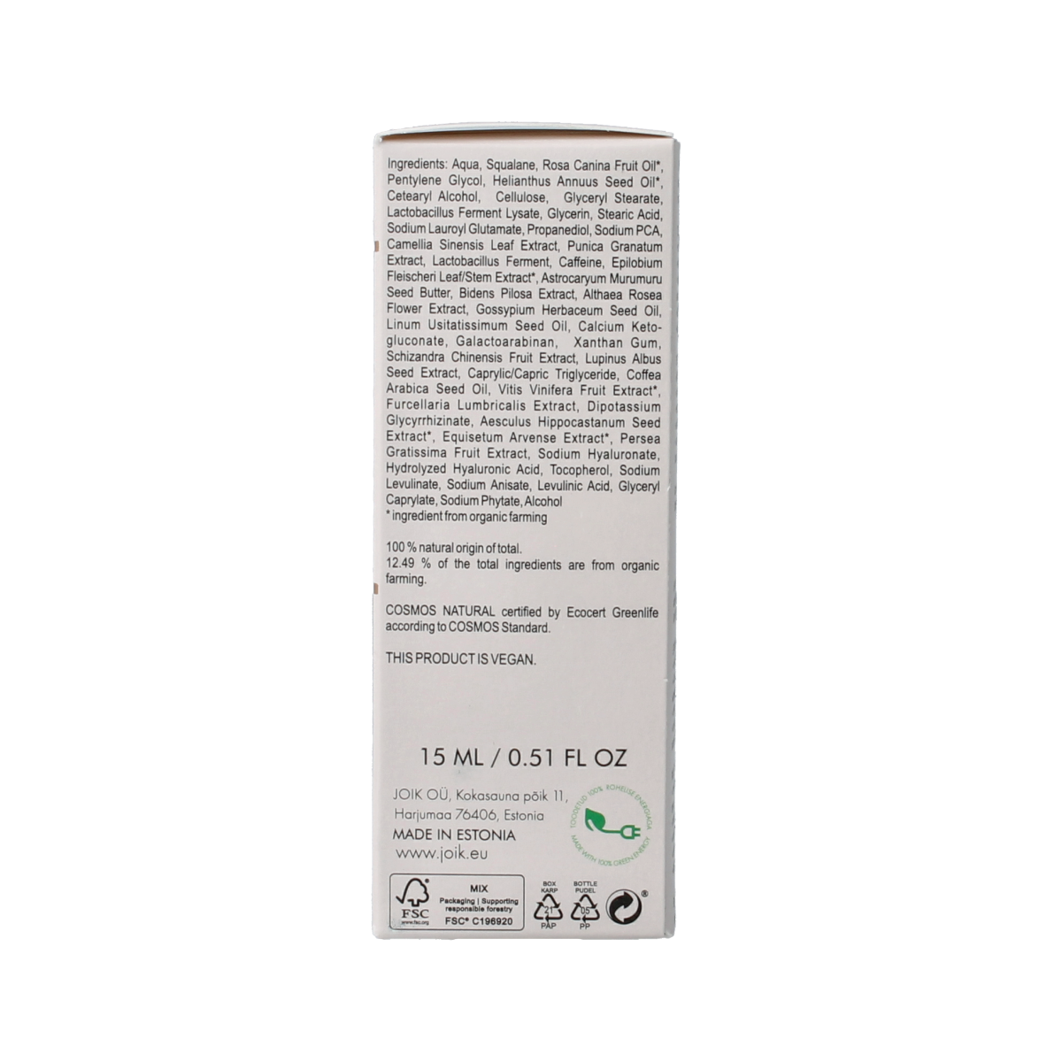 Joik Organics Re-boost collagen eye cream smooth & bright 15.00 Milliliter