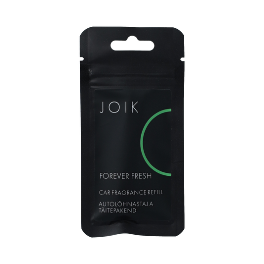 Joik Organics Forever Fresh car fragrance refill pack with two natural scent diffuser refills for vehicle air freshening.