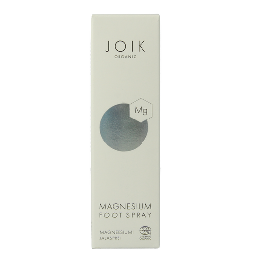 Joik Organics organic foot spray with magnesium in a 50ml bottle, designed for natural foot care and soothing relief.