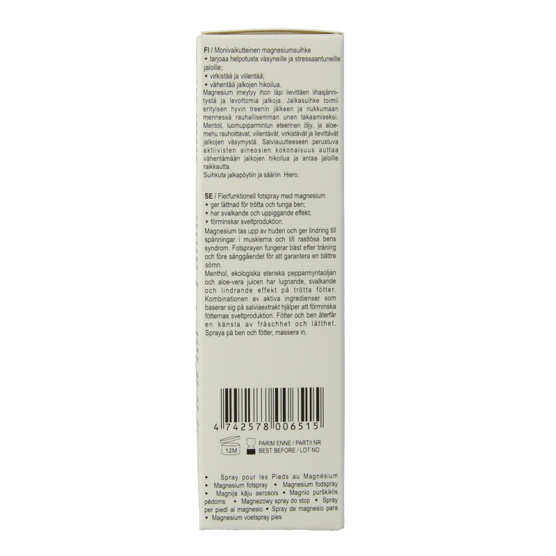 Joik Organics organic foot spray with magnesium in a 50ml bottle, designed for foot care and refreshment.