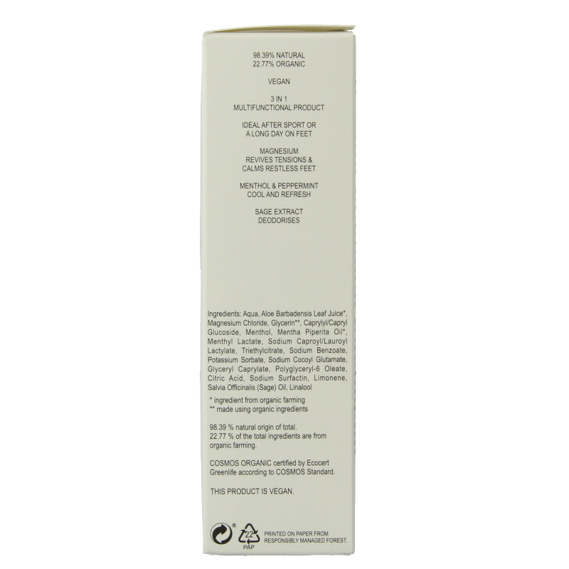 Joik Organics organic foot spray with magnesium in a 50ml bottle, designed for foot care and soothing relief.