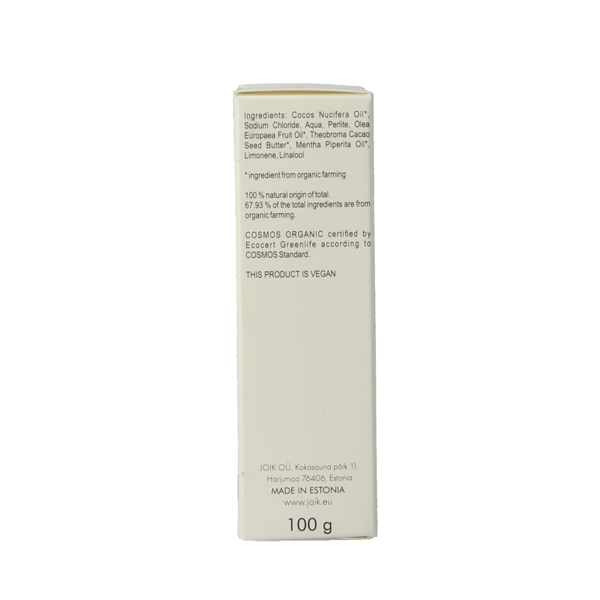 Joik Organics organic foot soap scrub in 100g, natural voetverzorging product for clean, refreshed feet.