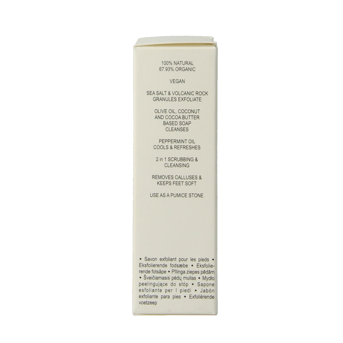 Joik Organics organic foot soap scrub in 100g container, natural foot care product for cleansing and exfoliating the skin.