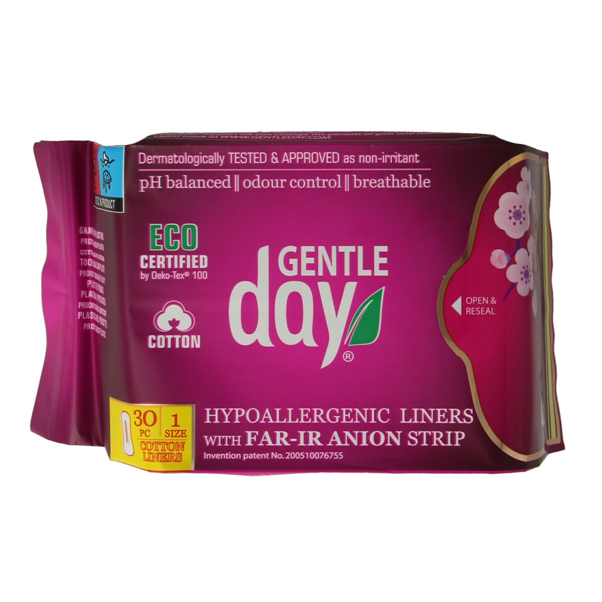 Gentle Day inlegkruisjes for women, pack of 30, soft feminine sanitary pads, with discreet packaging and absorbent surface.