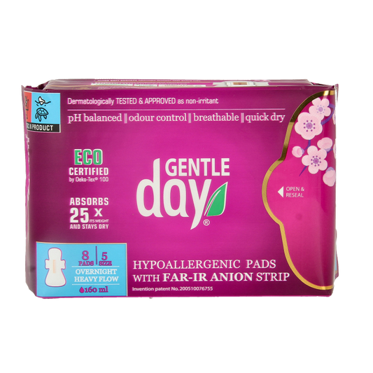 Gentle Day Gentle Day Maandverband nacht, 8 stuks, damesverband voor nachtgebruik, absorbent en comfortabel.
