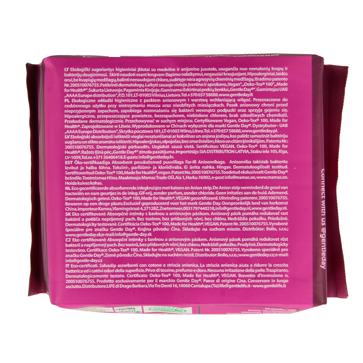 Gentle Day inlegkruisjes absorberend damesverband, 20 pack, soft and discreet menstrual pads for women.