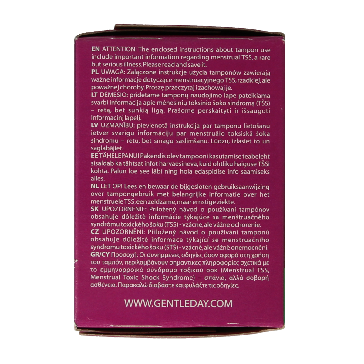 Gentle Day Super Tampons, 18-pack, feminine hygiene product for women, with discreet applicator and absorbent design.