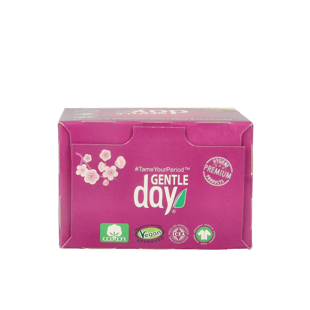 Gentle Day regular tampons in a box with 18 pieces, suitable for feminine hygiene and discreet protection.
