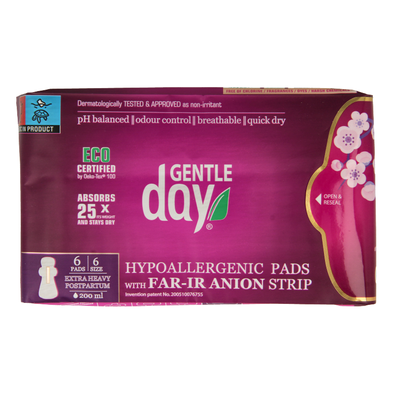 Gentle Day Gentle Day Maandverband nacht extra, 6 tampons for women, soft and absorbent menstrual protection, product image