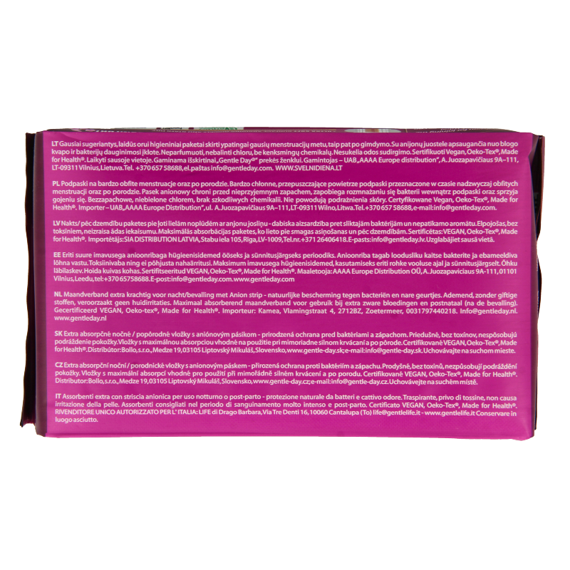 Gentle Day Gentle Day Maandverband nacht extra, 6 pieces, feminine sanitary pads for overnight comfort and protection