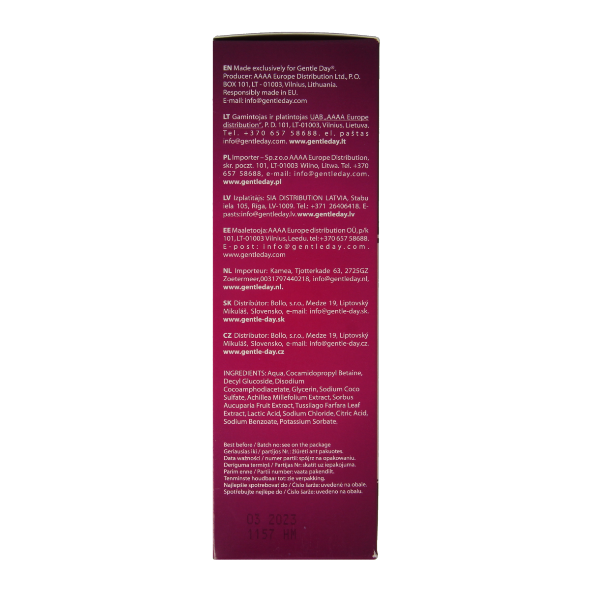 Gentle Day dameshygiëne intieme wasgel in 250ml bottle, gentle cleansing for feminine hygiene, soft and soothing.