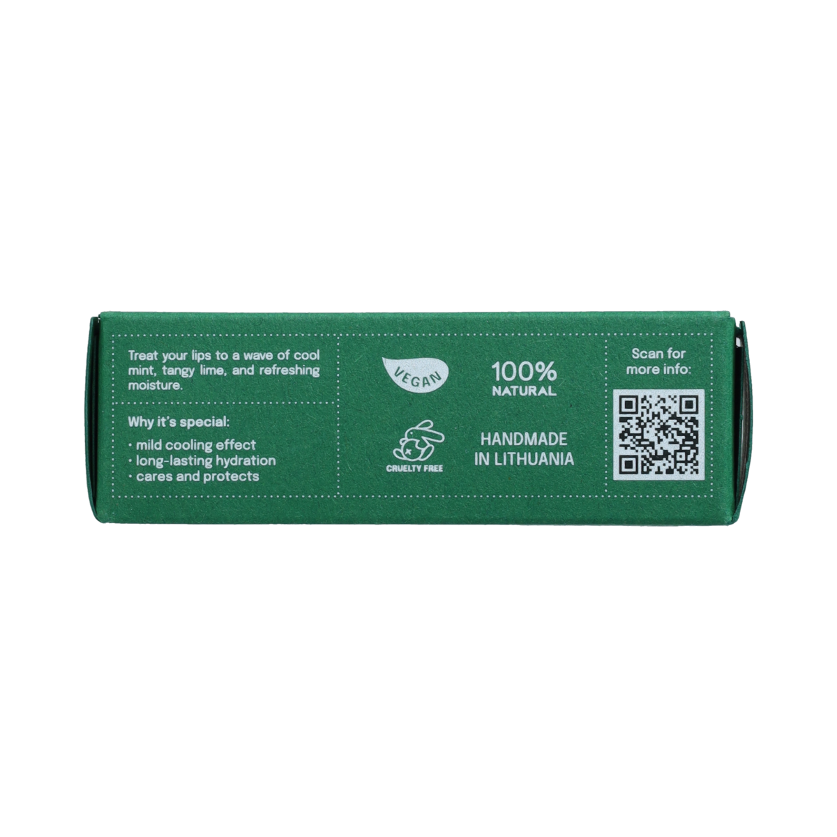 Uoga Uoga Super Cool Virgin Mojito Lip Balm in 4g container, natural lip care with refreshing mint scent, in a sleek tube.