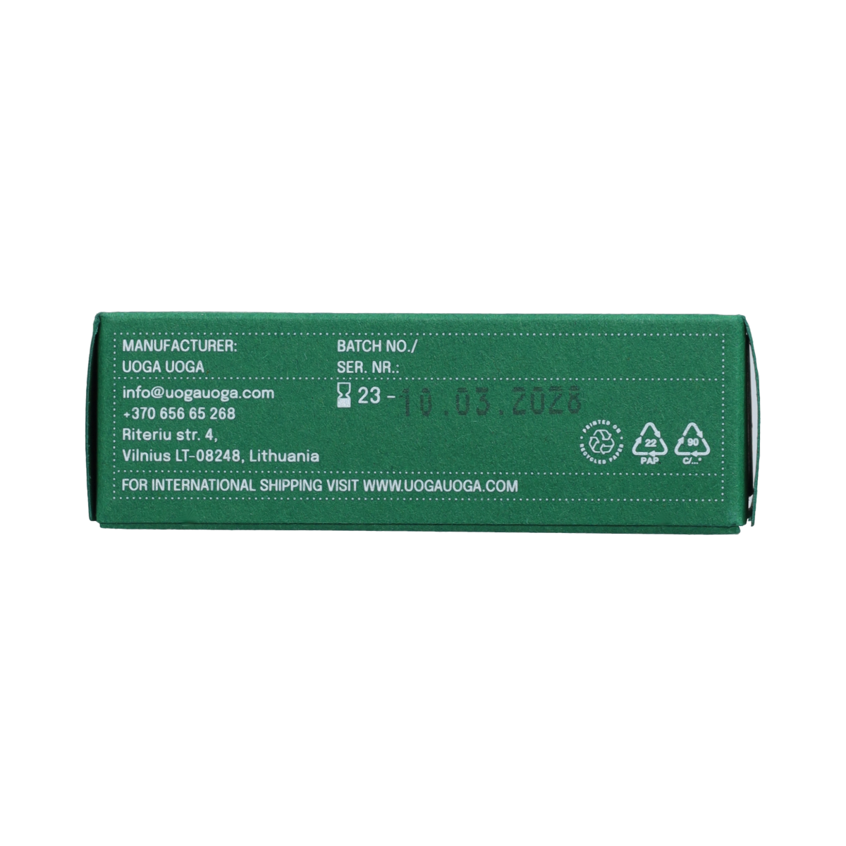 Uoga Uoga Super Cool Lip Balm Virgin Mojito in a 4g tube, moisturizing lip care with a refreshing citrus scent.