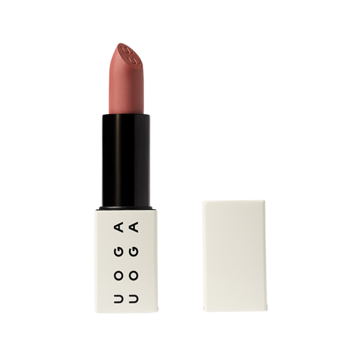 Uoga Uoga Cuteberry lipstick in 4 grams, featuring a vibrant pink shade and sleek makeup packaging.