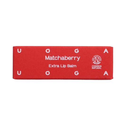 Uoga Uoga MatchaBerry lip balm in a 4g tube, natural lip care product with a berry flavor and nourishing formula.